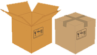 cardboard boxes